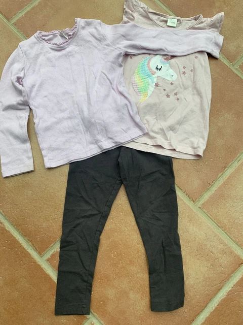Girls Tops X2 and Leggings Outfits Bundle 3-4 Years