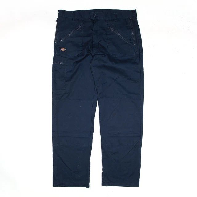 DICKIES pantaloni dritti normali blu doppio ginocchio W36 L31