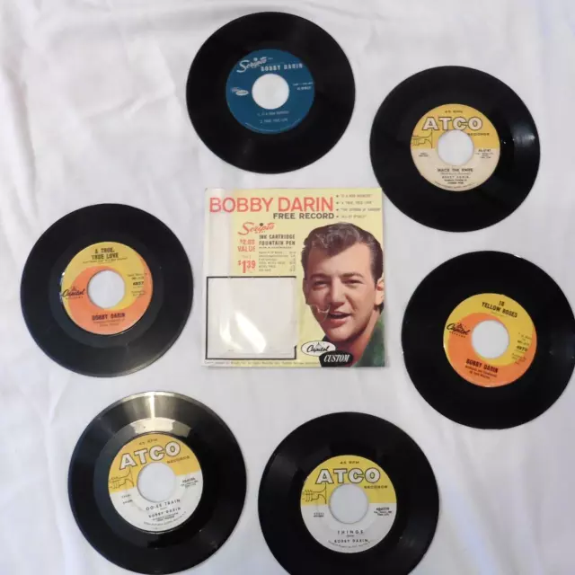 Lot of 6 Bobby Darin 45 RPM singles +EP Records VG to VG+/Scripto Pen EP at EX