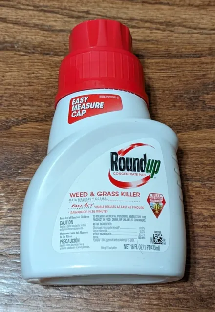 Roundup Concentrate Plus Weed and Grass Killer 16 oz w/Easy Cap Measure