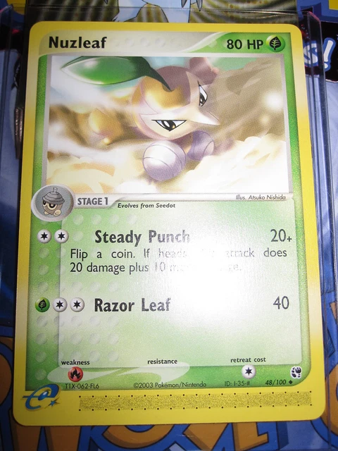 Pokemon Mint (◕‿◕✿) Ex Sandstorm English Nuzleaf 48/100 Unco 1St Edition (2003)