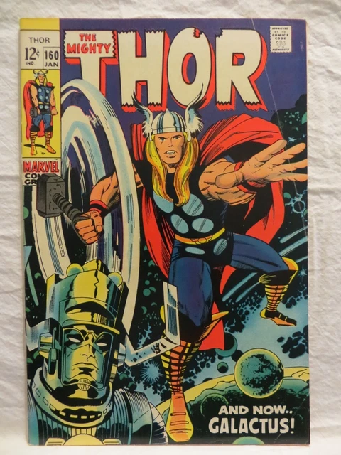 1969 Mighty Thor Comic Book..vol.1..No.160..Marvel..galactus..high-Grade Silver!