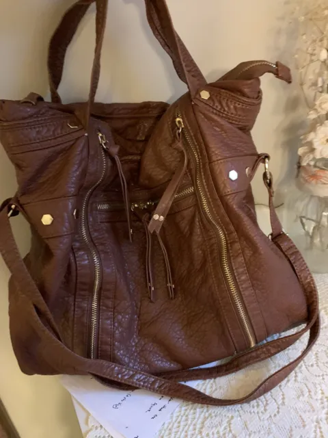 Soft Brown Leather Shoulder Bag Tote