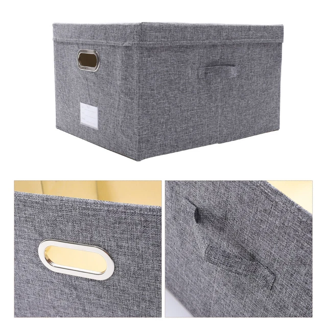 Boîte de rangement en tissu pliable avec coffre de rangement de couvercle organi