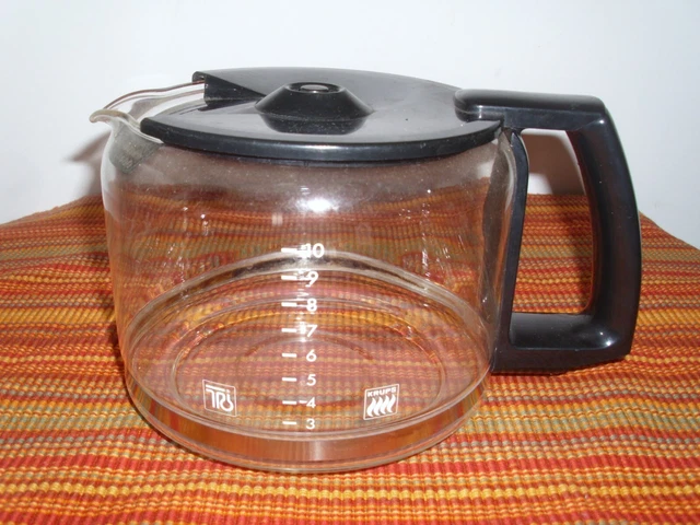 KRUPS Glaskanne  Ersatz-Kanne bis 10 Tassen Pro Aroma Glaskrug Kaffee schwarz