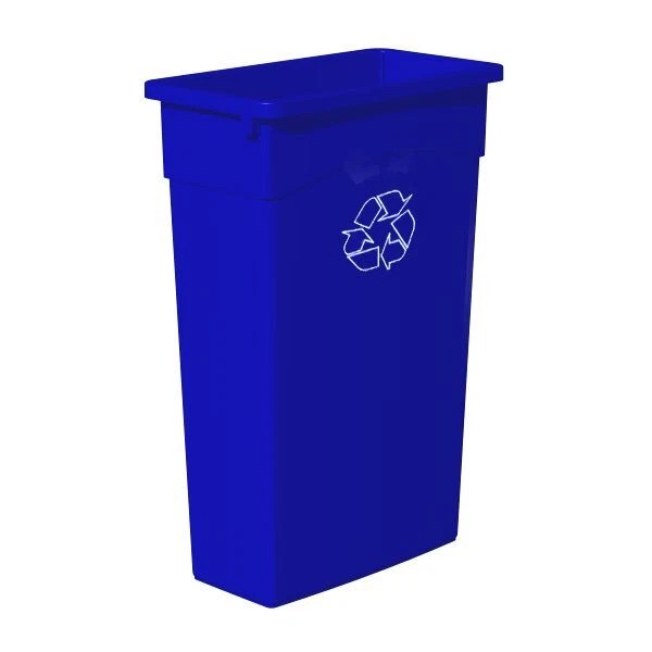 Continental 8322-1 Wall Hugger 23 Gal. Blue Recycle Container