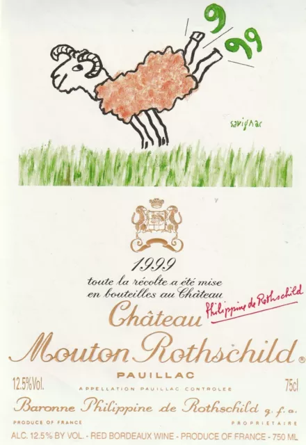 1 Etiquette Chateau Mouton Rothschild 1999