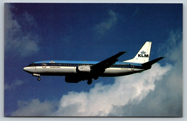 VIntage Airline Airplane Postcard - KLM Royal Dutch Airlines - Boeing 737-406