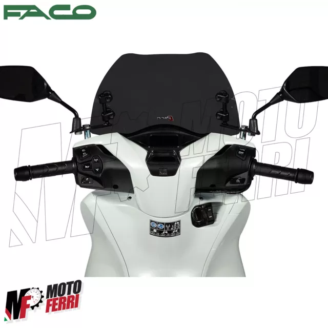 MF3320 - Pare-Brise Spoiler Noir Fumée ' SPORT FACO Honda Sh 125 150 À 2020 A 2