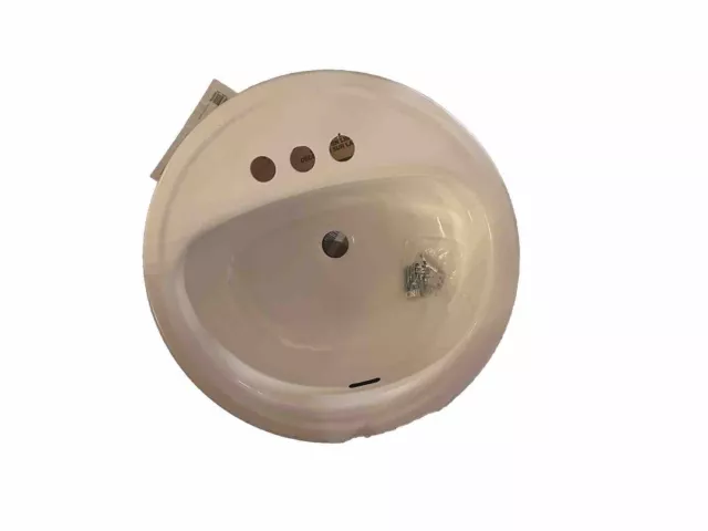 Bootz 021-2435-00 Laurel White Porcelain/Steel Lavatory Sink 7-13/16 Hx19 W in. 3