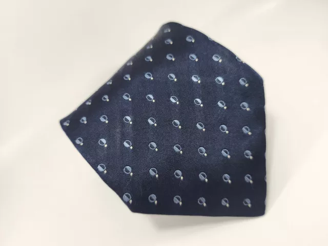 Armani Collezioni Men's Silk Neck Tie - Navy with Blue Half Moon Geometric