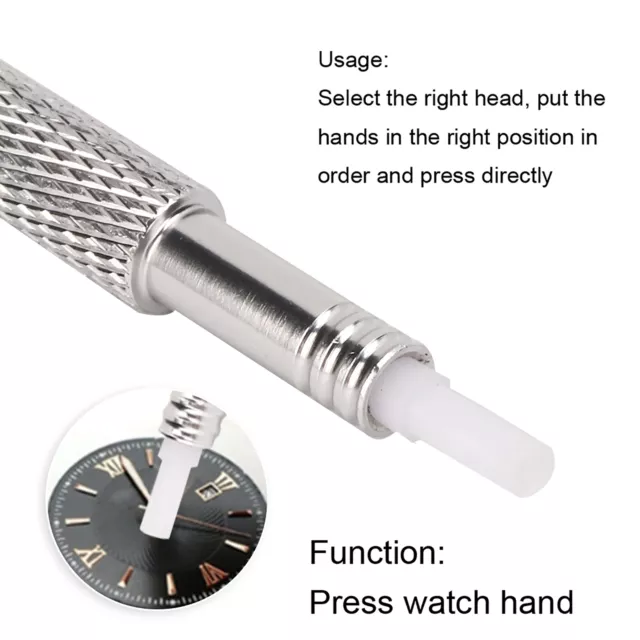 (2 Silver)Watch Hand Presser - Wristwatch Repair Tool - B054 Watch Hand Setting