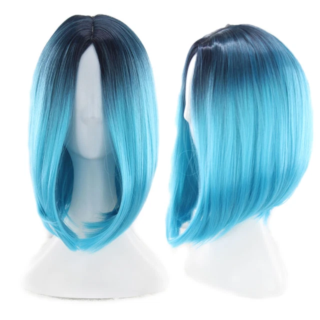 Pelucas sintéticas con cabello liso pelucas para cabello real recto punta delantera
