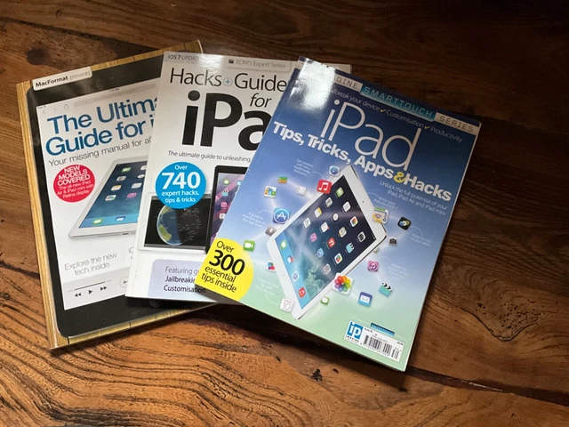 iPAD - The Ultimate Guide + Hacks Tips Tricks & Apps..3 x Softback Manuals