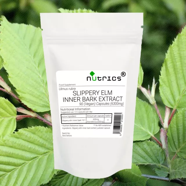Nutrics® SLIPPERY ELM INNER BARK EXTRACT 630mg Pure V Capsules DigestiveSupport