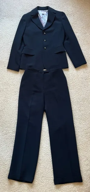 Tahari Arthur S. Levine Women's Navy Blue Two Piece Pant Suit Set Size 6