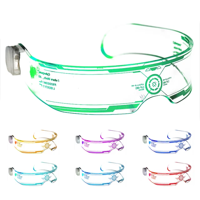 Light Up Glasses Colorful LED Technology Glasses Led Visor Glasses, with 7 Color