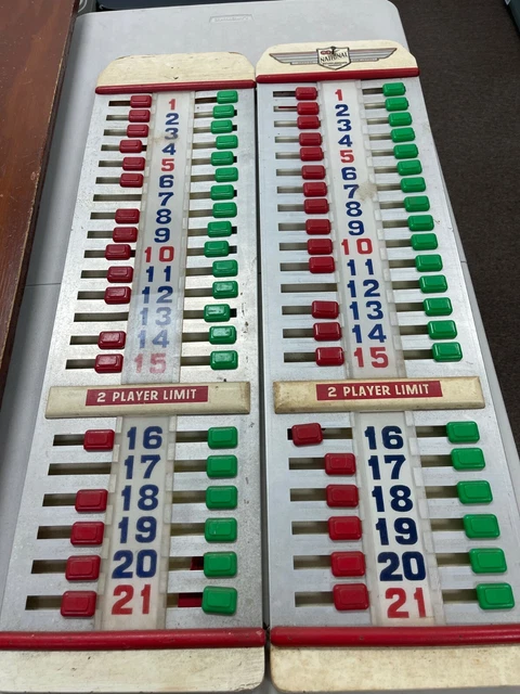 VINTAGE RARE 1950’S National Shuffleboard 2 Scoreboards - Red/Green