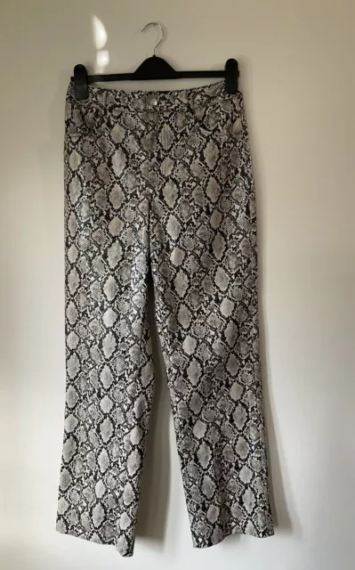 Ladies Snakeskin Faux Leather Trousers Size 12 New