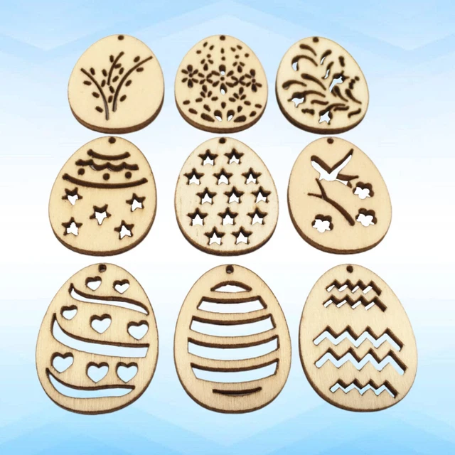 Disco de madera de bambú huevo de Pascua decoración maderas decoración