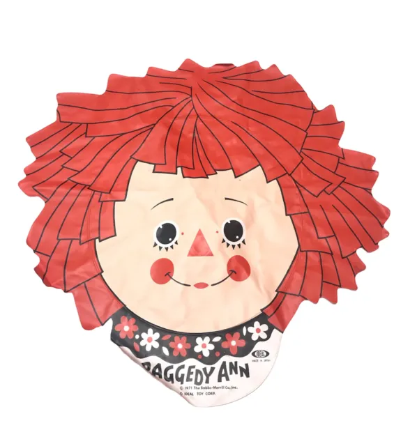 VTG Ideal Toy 1971 Raggedy Ann Inflatable Head Vinyl Plastic Blow Up Japan