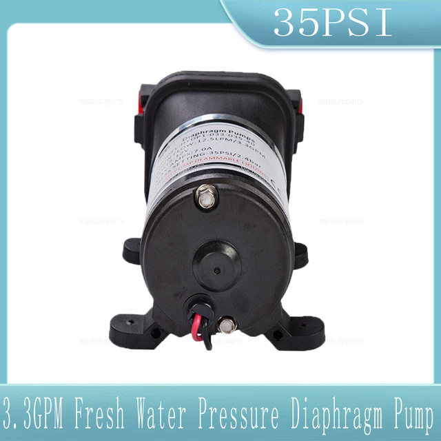 12V Automatic Fresh Water Pressure Diaphragm Pump3.3GPM 35PSI for Boat/Marine/RV 12V Automatic Fresh Water Pressure Diaphragm Pump3.3GPM 35PSI for Boat/Marine/RV