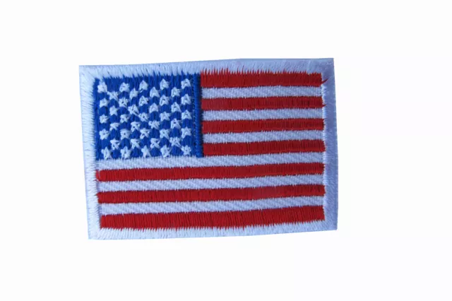 American Flag,US Flag White Border Embroidery Iron On Patch-Small 1 5/8"