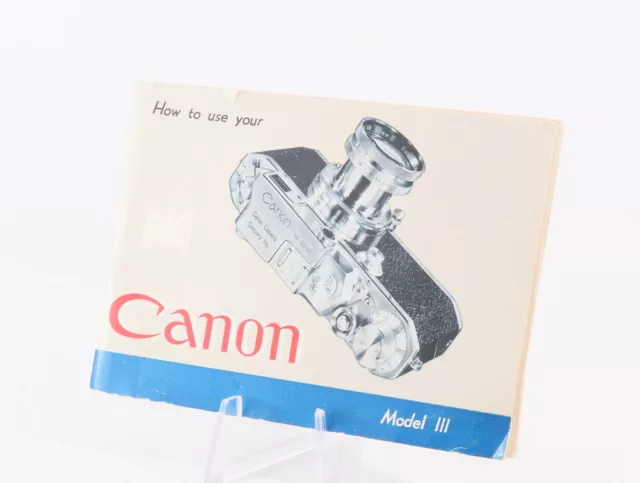 Raro manuale di istruzioni fotocamera Canon III, III telemetro (inglese) dal Giappone