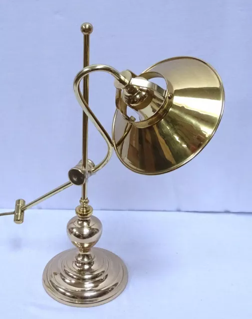 Schreibtisch-Lampe, Kartenraum Tisch-Leuchte, Büro Schiffslampe, Messing 48 cm 2