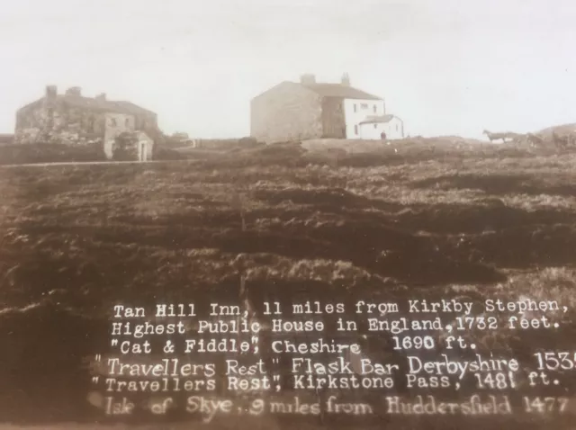 Tan Hill Inn Postcard Highest Pub in England by JW Braithwaite Real Photo