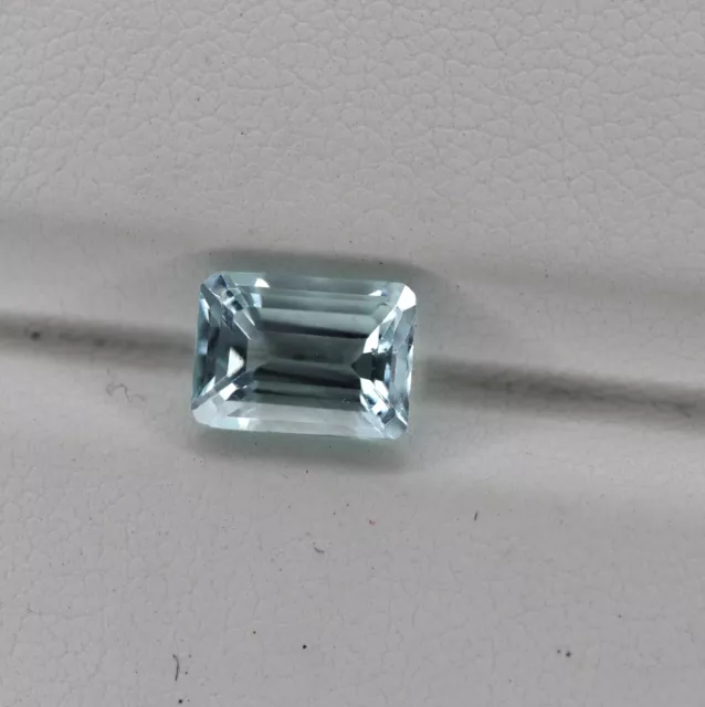 8x6 MM 1.6 Cts Natural Blue Aquamarine Octagon Cut Gemstone Nice Luster