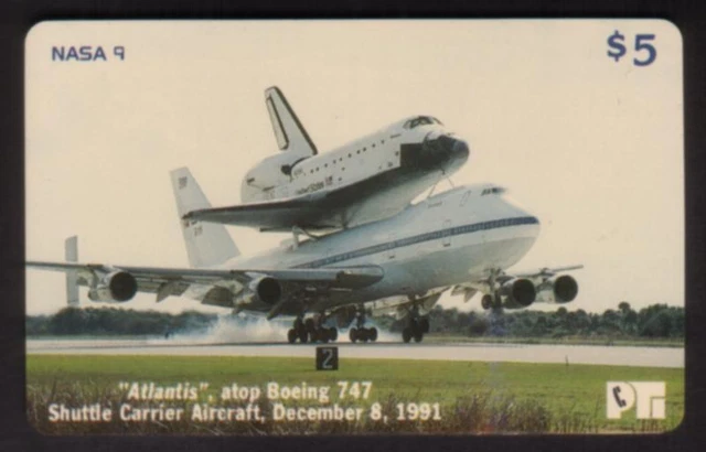 NASA 9: $5. Atlantis Shuttle Piggyback On Boeing 747 Card Only Phone Card