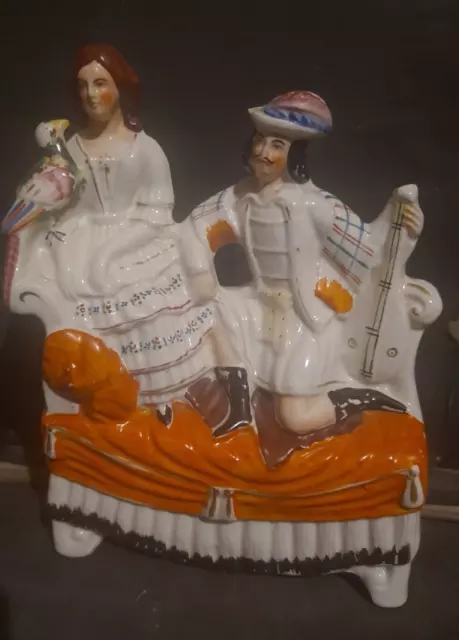 Un groupe en Faïence polychrome de Staffordshire