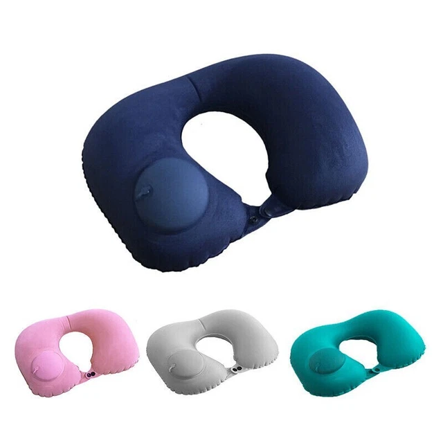 U-Shape Travel Pillow Air Inflatable Pillows Folding Press Type Neck Cushion
