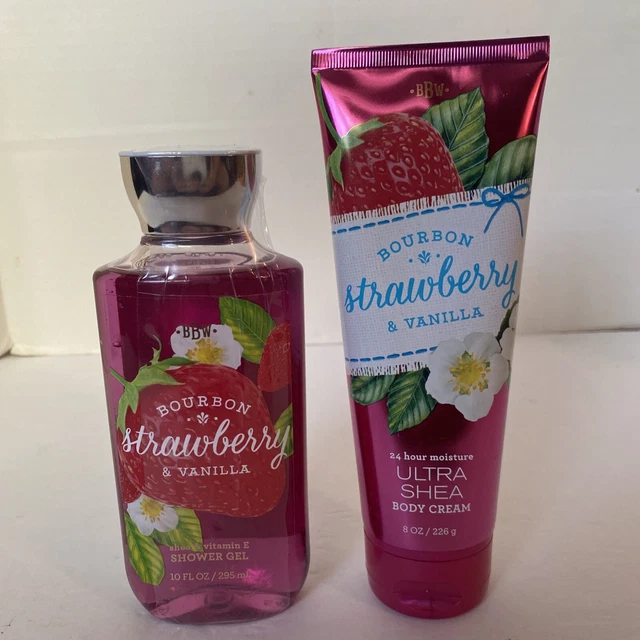 Juego de crema corporal Bath & Body Works BOURBON FRESA Y VAINILLA gel de ducha