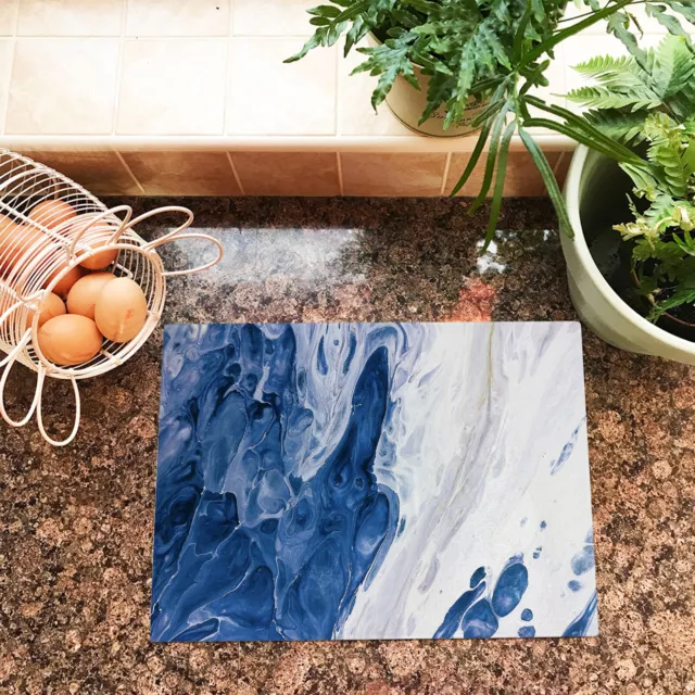 Blue White Grey  Marble Glass Chopping Board Kitchen Worktop Saver 3