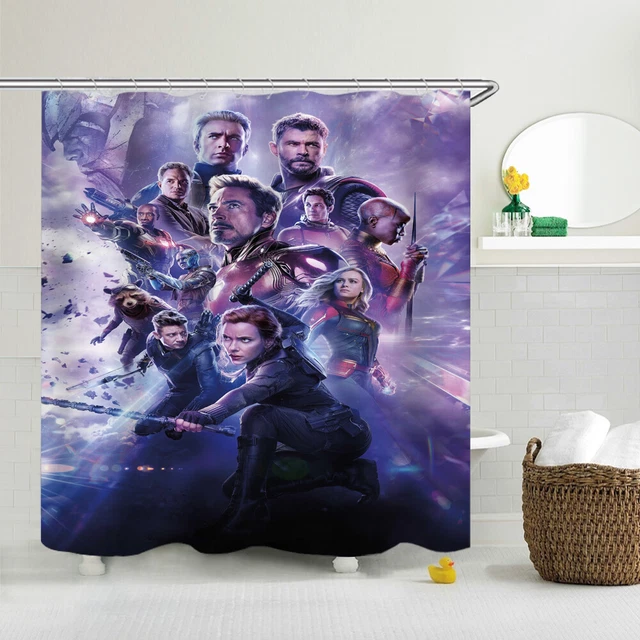 Comic Heroes Avengers Waterproof Shower Curtain Fabric Bathroom Decor Curtain70"