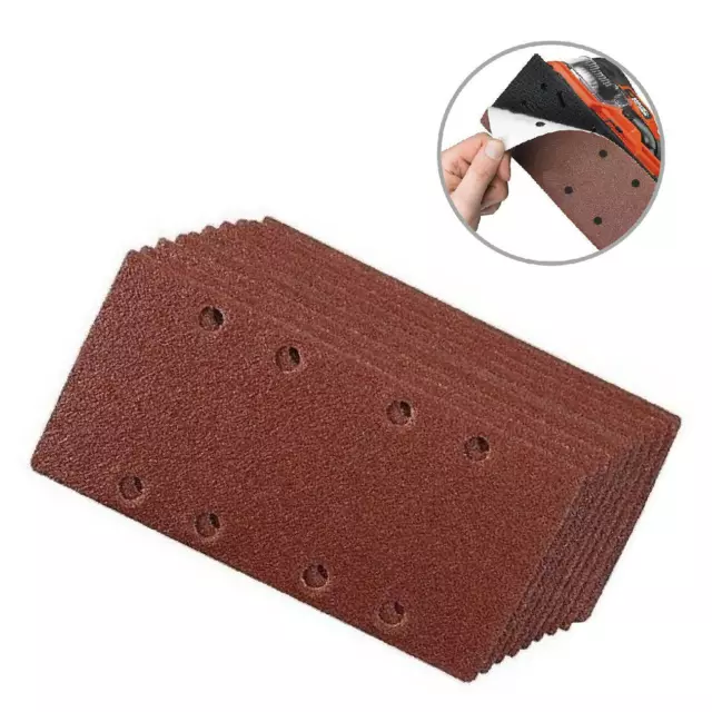 Hook and Loop 1/3 Punched Sanding Sheets, 93 x 190mm Sandpaper Abrasive Pads