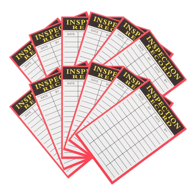 100 SHEETS SAFETY Inspection Labels Check Record Card Mechanical £12.25 ...