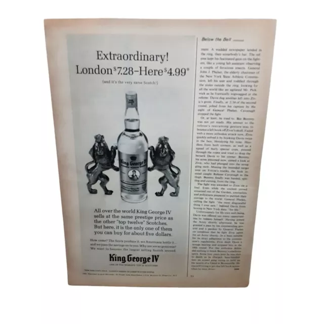 1968 King George IV Scotch Original Vintage Print Ad