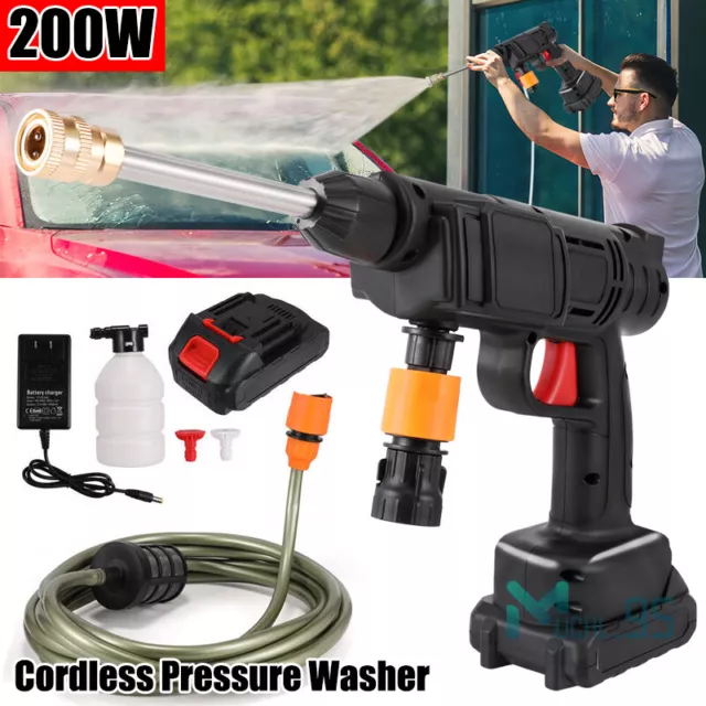 Electric Portable Cordless High Pressure Car Washer Power Cleaner Kit w/ Battery