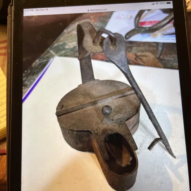 18th Century American Iron Betty Lamp Measures 4 By 4 Inches 1780’s