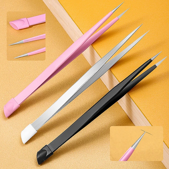 Nail Tweezers 3D Rhinestones Picker Nail Art Tools with Silicone Pressing Head