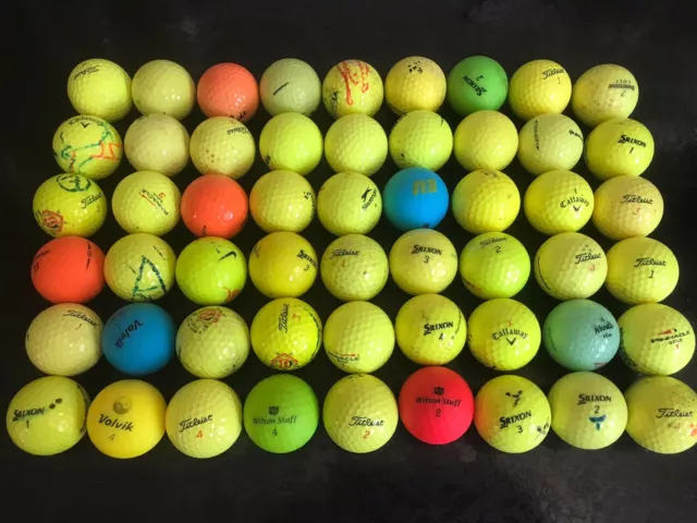 Coloured Golf Balls Mix Brands - Titleist, Srixon, Callaway, Nike Etc.