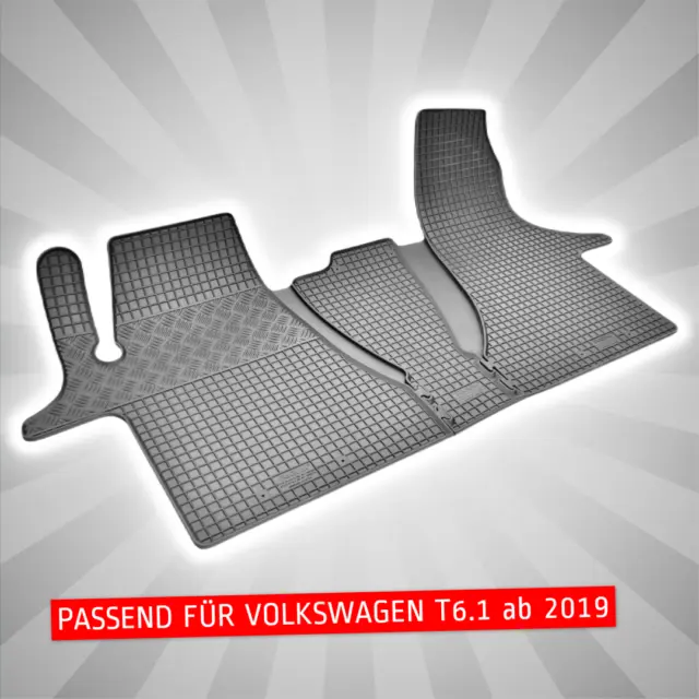 Passgenaue Gummifußmatten passend für VW T6.1 ab 2019 - 2/3 Sitze