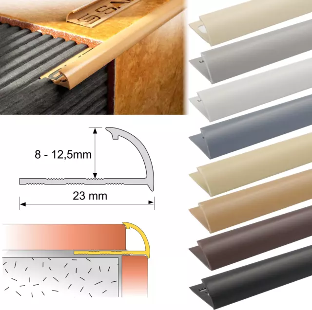 Round Edge PVC Tile Trims Quadrant Tile 8,10,12.5mm VARIOUS COLOURS- 2.5 mete