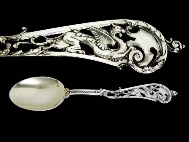 French Silver Teaspoon Dragon 950 Sterling