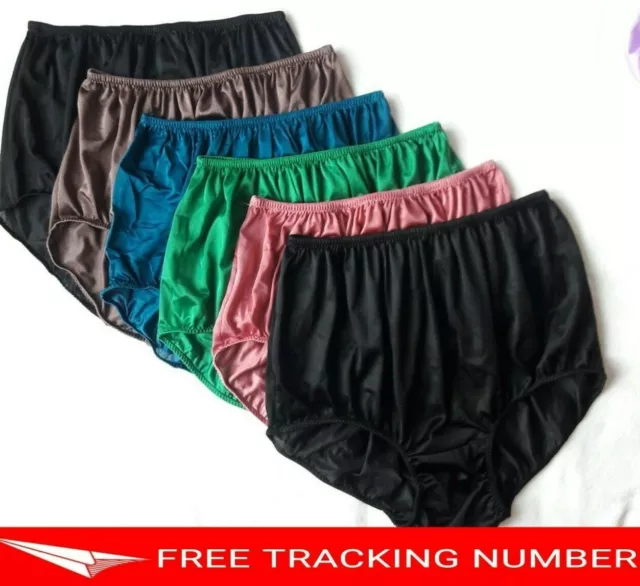 6x Women Knicker Size XXL Vintage Style Granny Black Men Nylon Underwear  Panties