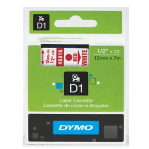 RED ON WHITE D1 Tape Cartridge 12mmx7m Compatible For Dymo Label Manager Printer