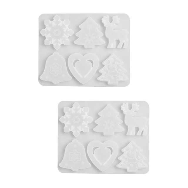 2 Pcs White Silica Gel Pendant Silicone Mold DIY Epoxy Resin